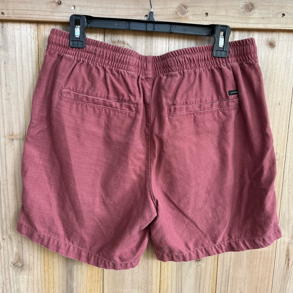 PacSun Burgundy Elastic Waist Volley 6” Shorts Size M - Picture 4 of 6